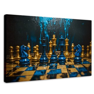 Foto 1 | Foto 1 | Cuadro Decorativo Canvas Majestad Azul Oro 90x60