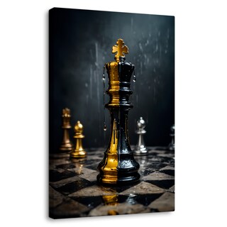 Foto 1 | Foto 1 | Cuadro Decorativo Canvas Ajedrez Oro Real 60x90