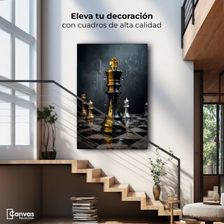 Foto 2 | Foto 2 | Cuadro Decorativo Canvas Ajedrez Oro Real 60x90
