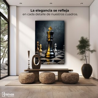 Foto 3 | Foto 3 | Cuadro Decorativo Canvas Ajedrez Oro Real 60x90