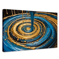 Cuadro Decorativo Canvas Elegancia Oro Azul 90x60