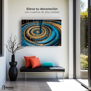 Foto 3 | Foto 3 | Cuadro Decorativo Canvas Elegancia Oro Azul 90x60
