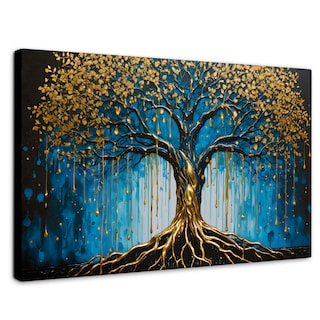 Foto 1 | Foto 1 | Cuadro Decorativo Canvas Arbol Alma Dorada 90x60