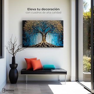 Foto 3 | Foto 3 | Cuadro Decorativo Canvas Arbol Alma Dorada 90x60