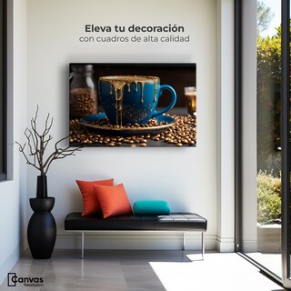 Foto 3 | Foto 3 | Cuadro Decorativo Canvas Café Armonía Azul 90x60