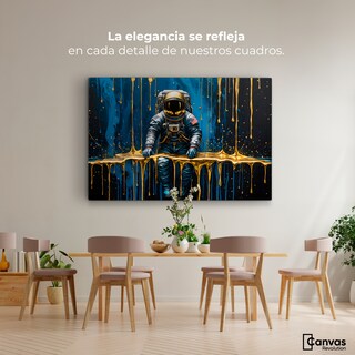 Foto 2 | Foto 2 | Cuadro Decorativo Canvas Astronauta Dorado 90x60