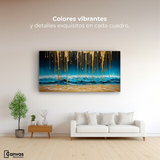 Foto 2 | Foto 2 | Cuadro Decorativo Canvas Mar Nocturno Dorado 120x60