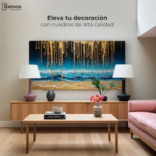 Foto 3 | Foto 3 | Cuadro Decorativo Canvas Mar Nocturno Dorado 120x60