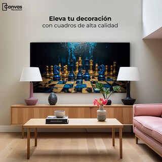 Foto 3 | Foto 3 | Cuadro Decorativo Canvas Majestad Azul Oro 120x60