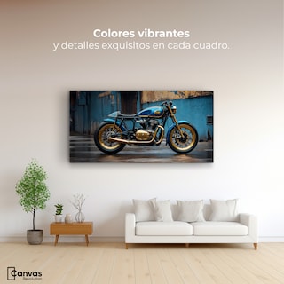 Foto 2 | Foto 2 | Cuadro Decorativo Canvas Motocicleta Azul 120x60