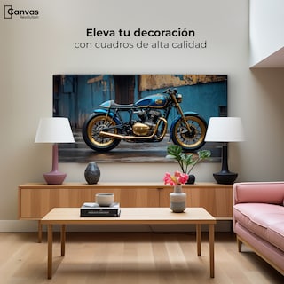 Foto 3 | Foto 3 | Cuadro Decorativo Canvas Motocicleta Azul 120x60