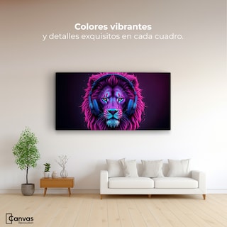 Foto 2 | Foto 2 | Cuadro Decorativo Canvas León Electrónico 120x60