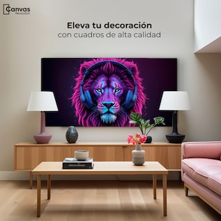 Foto 3 | Foto 3 | Cuadro Decorativo Canvas León Electrónico 120x60