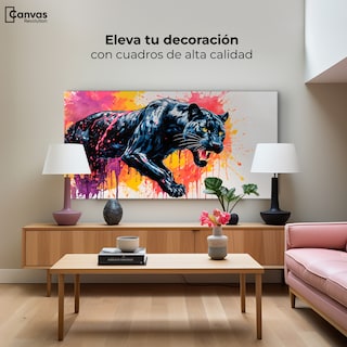 Foto 3 | Foto 3 | Cuadro Decorativo Canvas Pantera Colores 120x60