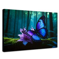 Cuadro Mariposas Canvas Alas Entre Árboles 90x60