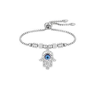 Foto 1 | Foto 1 | Pulsera para Dama Mano de Fátima Ojos Turcos color Plata