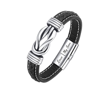 Foto 1 | Foto 1 | Pulsera de Piel de Hombre De Plata Regalos para mi Hijo
