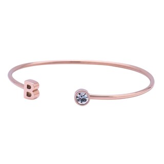 Foto 2 | Foto 2 | Pulsera tipo Brazalete Luckyly Baño de Oro Rosa 18k Sonia Letra B para Mujer