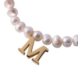 Foto 2 | Foto 2 | Pulsera de Perlas Baño de Oro 18k Luckyly Galia Letra M para Mujer