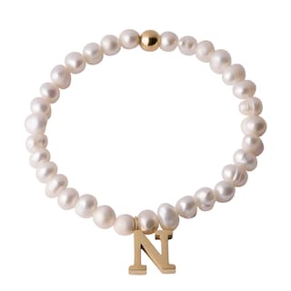 Foto 1 | Foto 1 | Pulsera de Perlas Baño de Oro 18k Luckyly Galia Letra N para Mujer