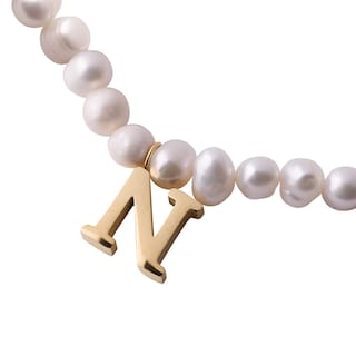 Foto 2 | Foto 2 | Pulsera de Perlas Baño de Oro 18k Luckyly Galia Letra N para Mujer