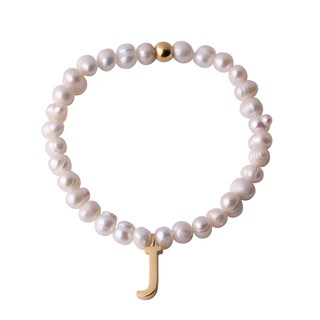 Foto 1 | Foto 1 | Pulsera de Perlas Baño de Oro 18k LuckyLy Galia Letra J para Mujer