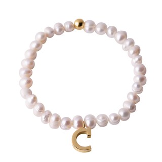 Foto 1 | Foto 1 | Pulsera de Perlas Baño de Oro 18k LuckyLy Galia Letra C para Mujer
