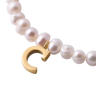 Foto 2 | Foto 2 | Pulsera de Perlas Baño de Oro 18k LuckyLy Galia Letra C para Mujer