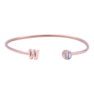 Foto 1 | Foto 1 | Pulsera tipo Brazalete LuckyLy Baño de Oro Rosa 18k Sonia Letra W para Mujer