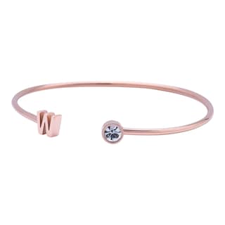 Foto 2 | Foto 2 | Pulsera tipo Brazalete LuckyLy Baño de Oro Rosa 18k Sonia Letra W para Mujer
