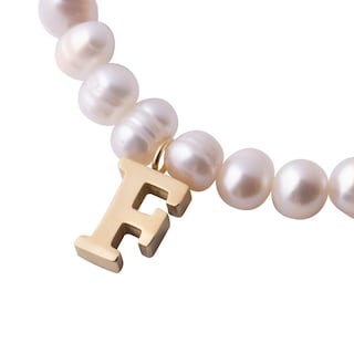 Foto 2 | Foto 2 | Pulsera de Perlas Baño de Oro 18k LuckyLy Galia Letra F para Mujer