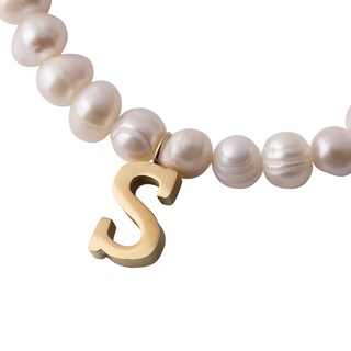 Foto 2 | Foto 2 | Pulsera de Perlas Baño de Oro 18k LuckyLy Galia Letra S para Mujer