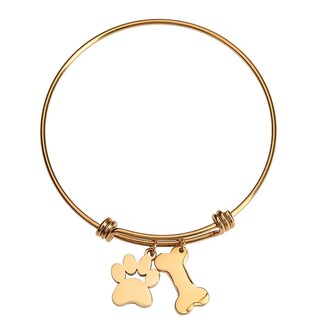 Foto 1 | Foto 1 | Pulsera Mujer con Dijes de Huella de Perro y Hueso Luckyly, Modelo Canny Oro