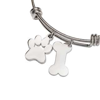 Foto 2 | Foto 2 | Pulsera Mujer con Dijes de Huella de Perro y Hueso Luckyly, Modelo Canny Plata