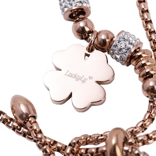 Foto 4 | Foto 4 | Pulsera Luckyly con Dije de Trébol Buena Suerte Tea Oro Rosa