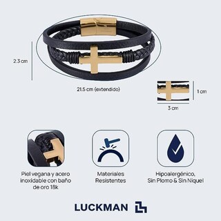 Foto 5 | Foto 5 | Pulsera de Cruz Luckman Saul para Hombre