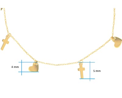 Foto 5 | Foto 5 | Pulsera Corazones y Cruces de Oro 10k Horoz Ci186
