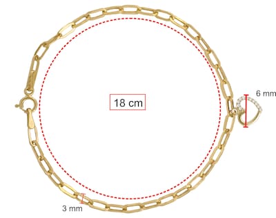Foto 4 | Foto 4 | Pulsera Colguije Corazón Circonias 18cm Horoz 10k Ci216