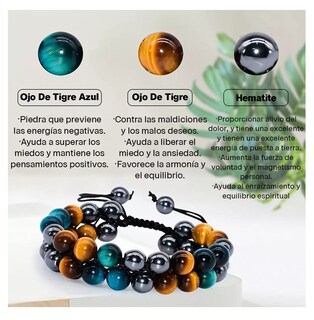 Foto 4 | Foto 4 | Pulsera Buena Suerte Joyeria Obsidiana Hematita Ojo De Tigre