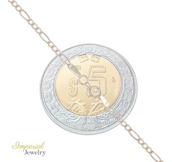 Foto 4 | Foto 4 | Pulsera de Oro 10k Italiana Fígaro 3x1 de 18 cm 2.0 mm y 0.7 g para Mujer
