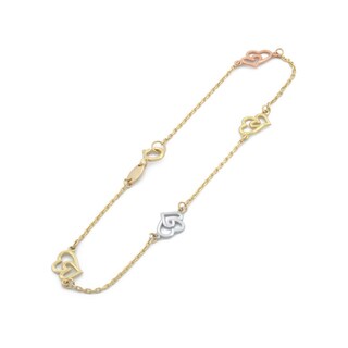Foto 2 | Foto 2 | Pulsera Corazones Enlazados 3 Oros Solido 10k