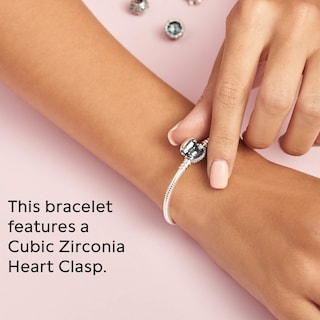 Foto 5 | Foto 5 | Pulsera Pandora Moments Sparkling Heart Con Cierre De Corazón Plateado - Venta Internacional.