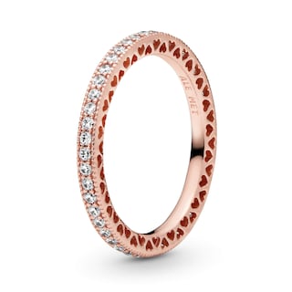 Foto 2 | Foto 2 | Anillo Pandora Halo Sparkle & Hearts Chapado En Oro Rosa De 14 Quilates - Venta Internacional.