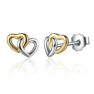 Foto 1 | Foto 1 | Pendientes Huoguo Chapados En Plata En Forma De Corazón A Corazón Para Mujer - Venta Internacional.