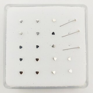 Foto 1 | Foto 1 | Alfiler Para Nariz De Plata De Ley 925 Con Forma De Corazón 0 5 Mm - Venta Internacional.