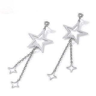 Foto 2 | Foto 2 | Pendientes Huoguo Con Forma De Estrella De Plata De Ley 925 Para Mujer - Venta Internacional.