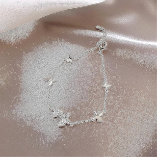 Foto 3 | Foto 3 | Pulsera Huoguo Crystal Butterfly En Plata De Ley - Venta Internacional.