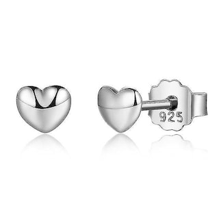 Foto 1 | Foto 1 | Pendientes De Plata De Ley 925 Con Forma De Corazón Liso Pequeño Para Mujer - Venta Internacional.