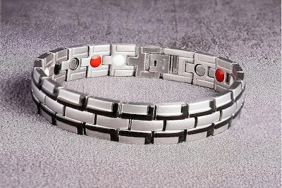 Foto 3 | Foto 3 | Pulsera Magnética Huoguo De Acero Inoxidable Para Hombre Color Plateado - Venta Internacional.