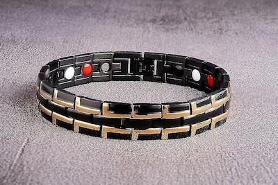 Foto 4 | Foto 4 | Pulsera Magnética Huoguo De Acero Inoxidable Para Hombre Color Plateado - Venta Internacional.